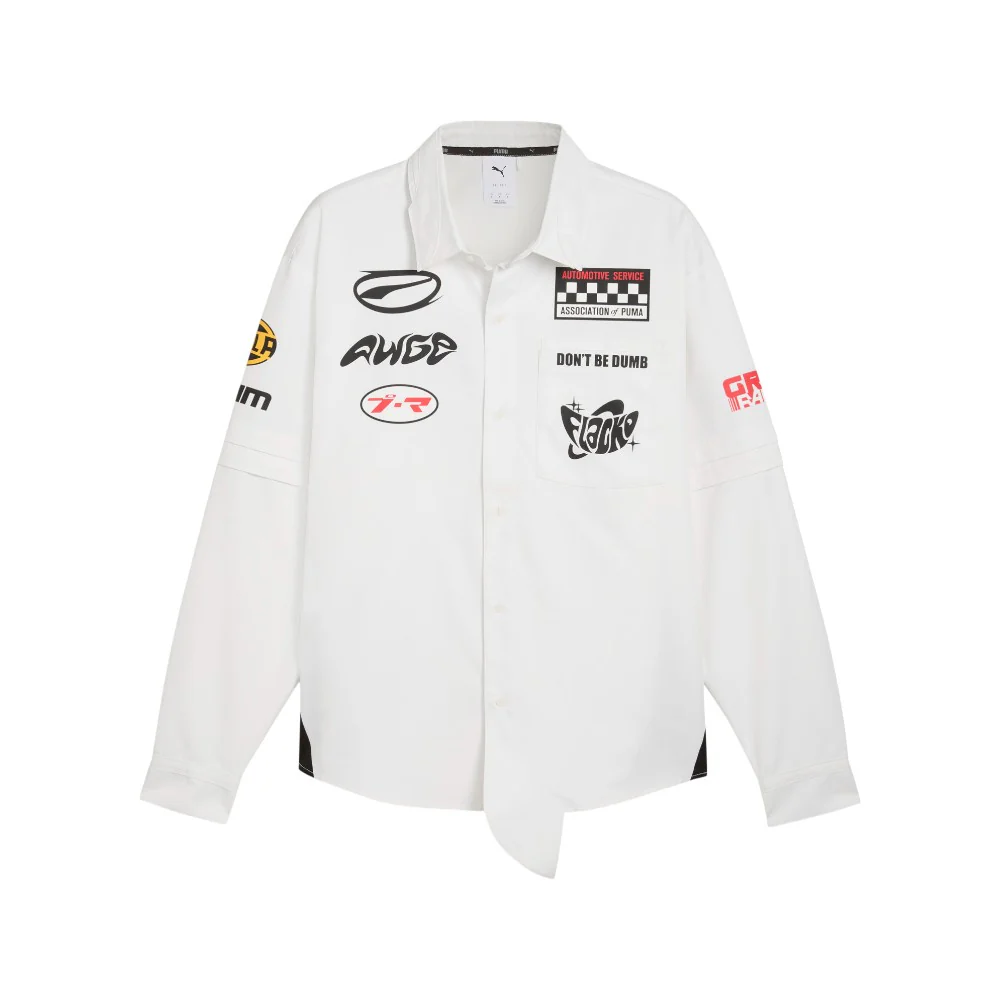 ASAP ROCKY X PUMA Layered Pit Graphic Collared Long Sleeve Button Up
