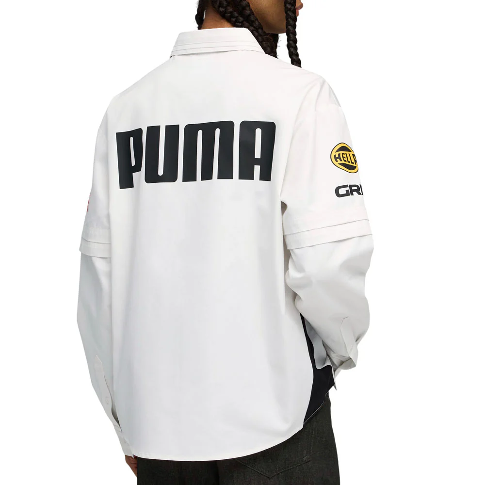 ASAP ROCKY X PUMA Layered Pit Graphic Collared Long Sleeve Button Up - Image 4