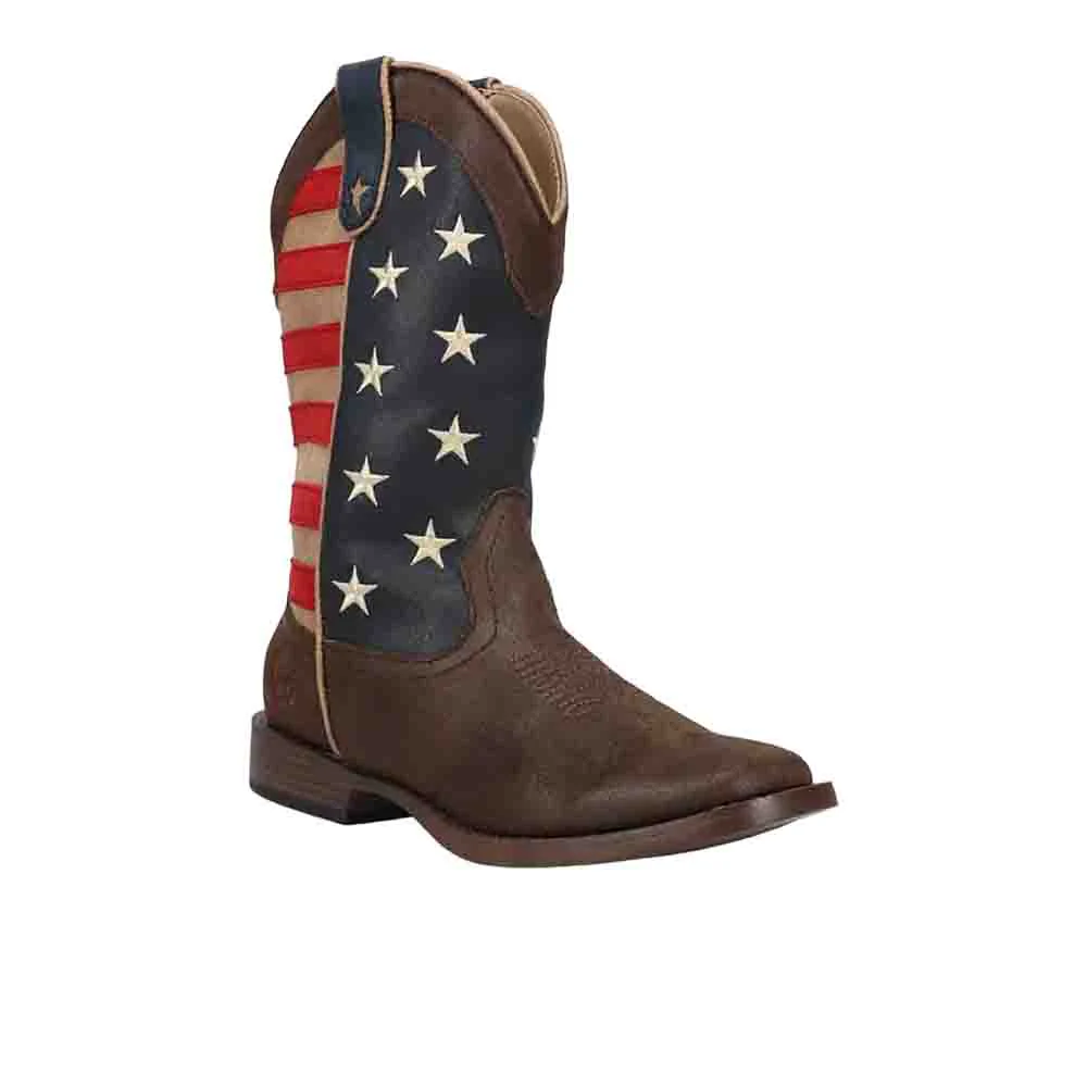 American Patriotic Square Toe Cowboy Boots (Big Kid) - Image 2
