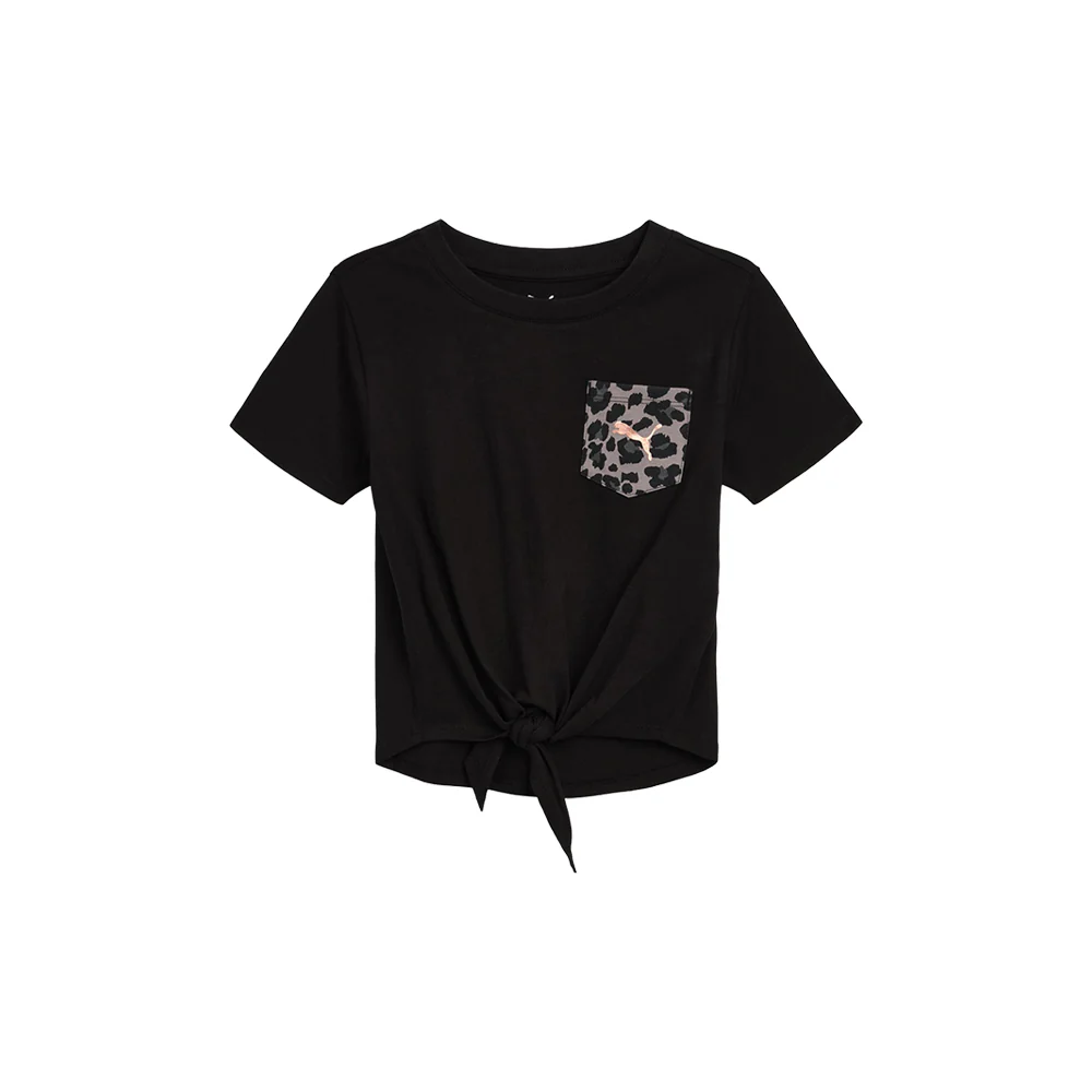Animal Pack Jersey Tie Front Pocket Fashion Graphic Crew Neck Short Sleeve T-Shirt (Youth)