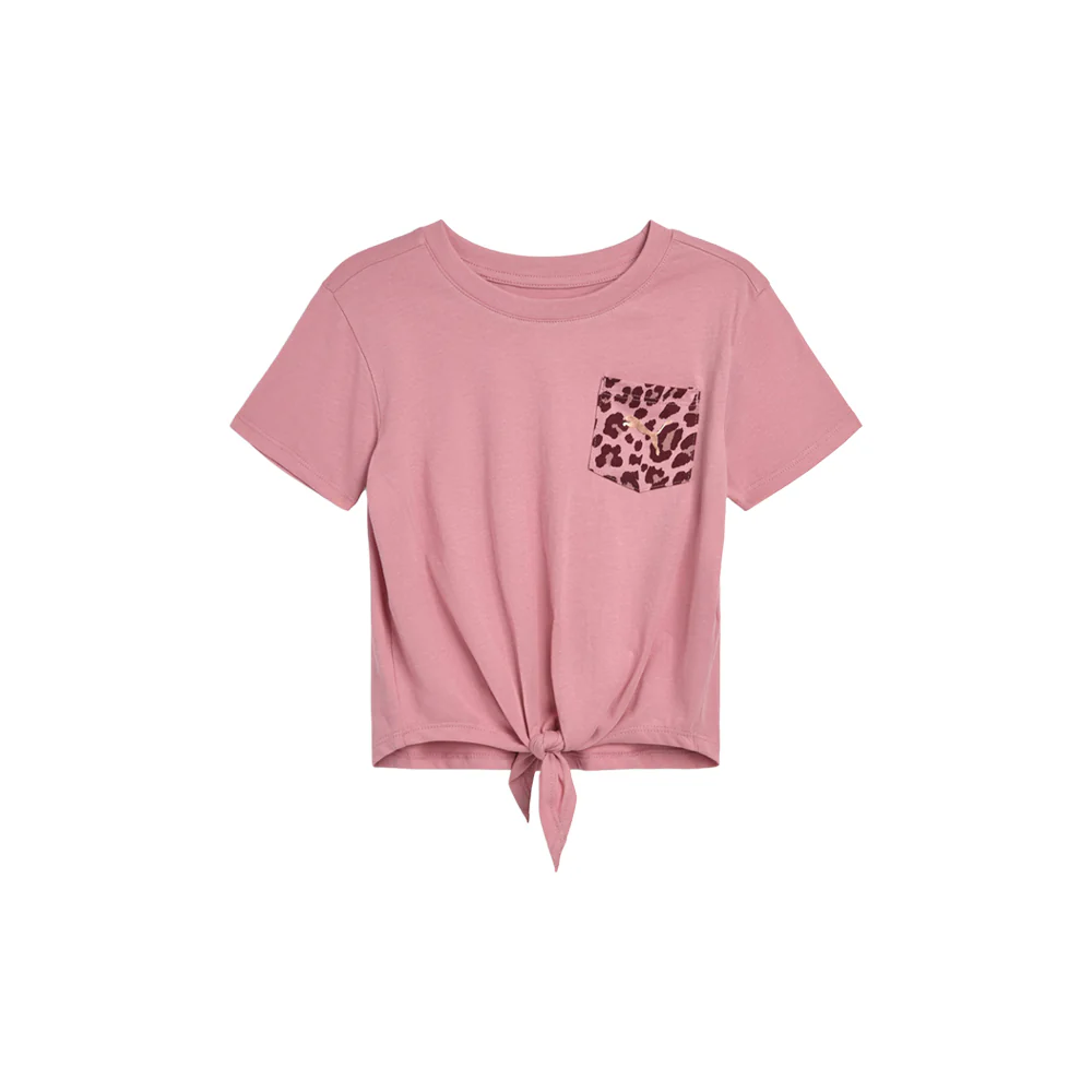 Animal Pack Jersey Tie Front Pocket Fashion Graphic Crew Neck Short Sleeve T-Shirt (Youth)
