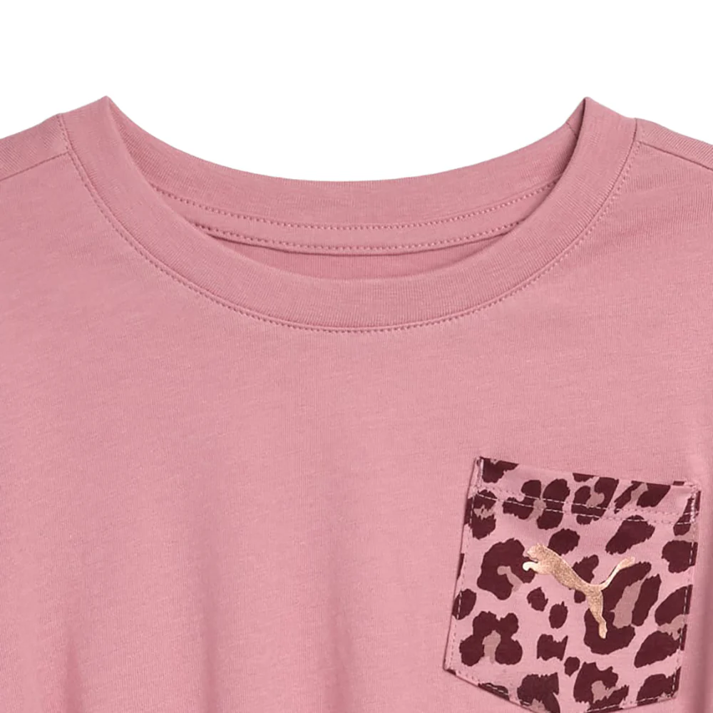 Animal Pack Jersey Tie Front Pocket Fashion Graphic Crew Neck Short Sleeve T-Shirt (Youth) - Image 3