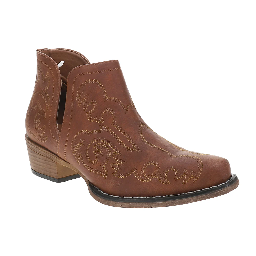 Ava Embroidered Snip Toe Cowboy Booties - Image 2