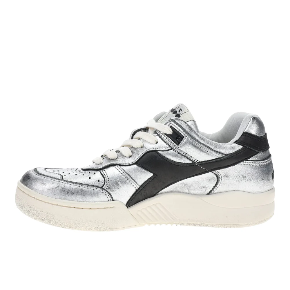 B.560 Used Metallic Lace Up Sneakers - Image 3