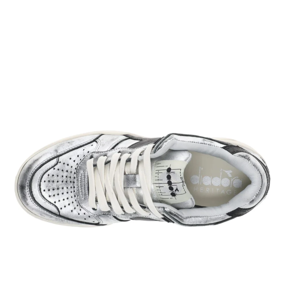 B.560 Used Metallic Lace Up Sneakers - Image 4
