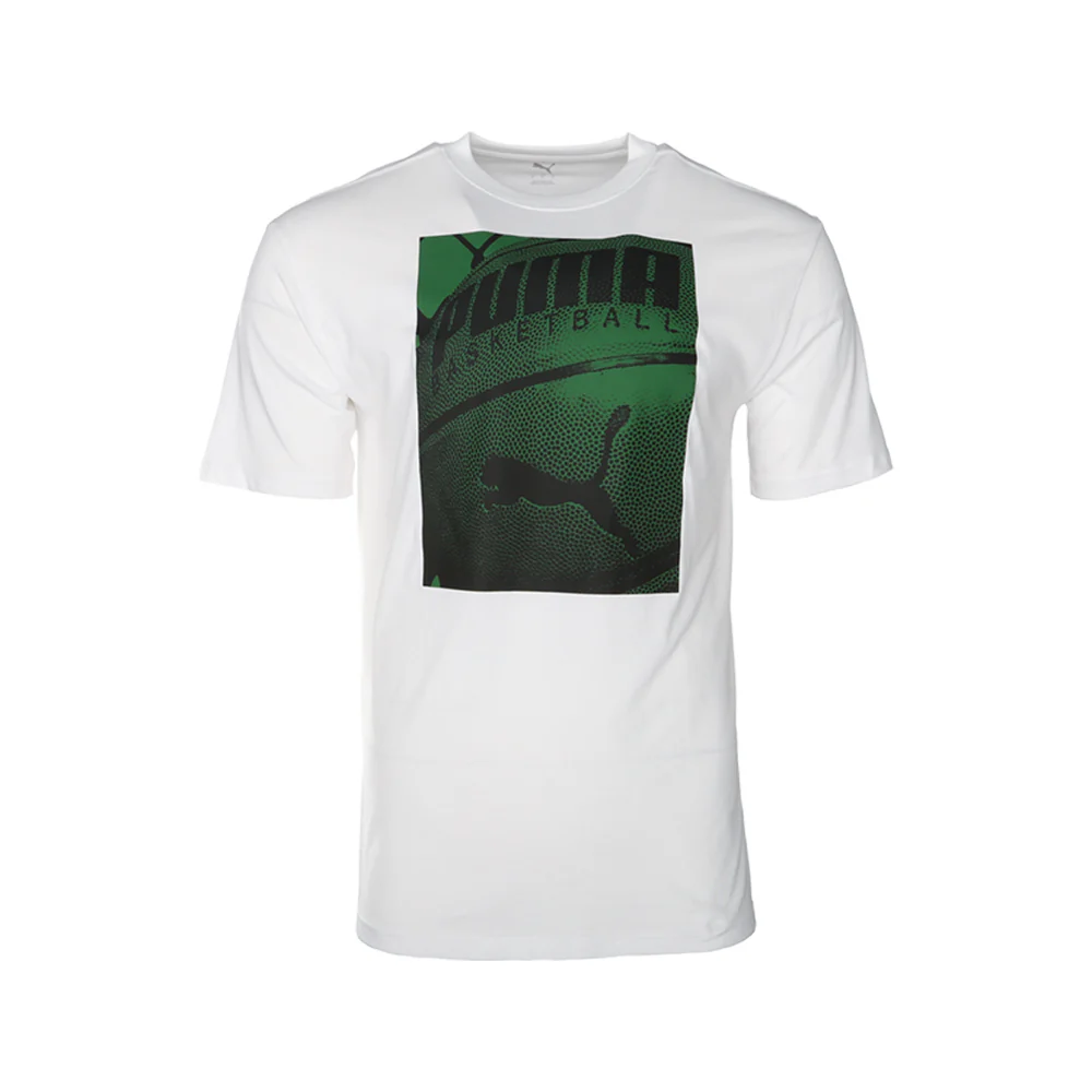 Basketball Photo Graphic Crew Neck Short Sleeve T-Shirt