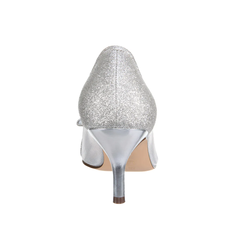 Bianca Metallic Pointed Toe Kitten Heel Pumps - Image 3