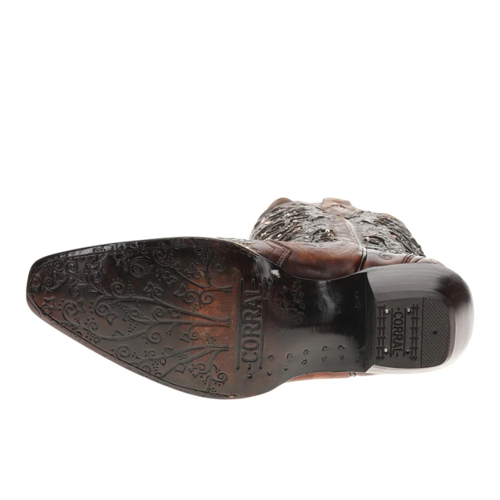 Rhinestones Sequins Embroidered Snip Toe Pull On Cowboy Boots - Image 5