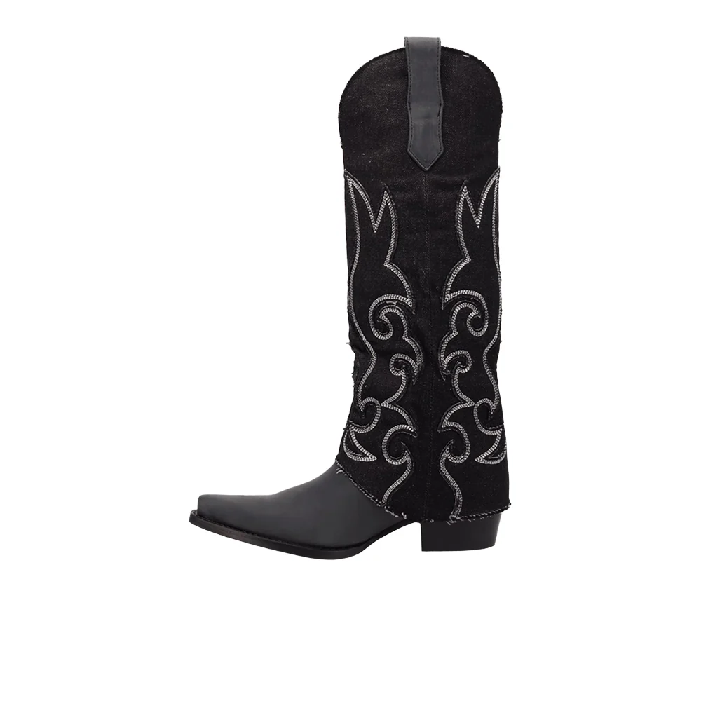 Blue Jean Baby Leather Snip Toe Pull On Boots - Image 3