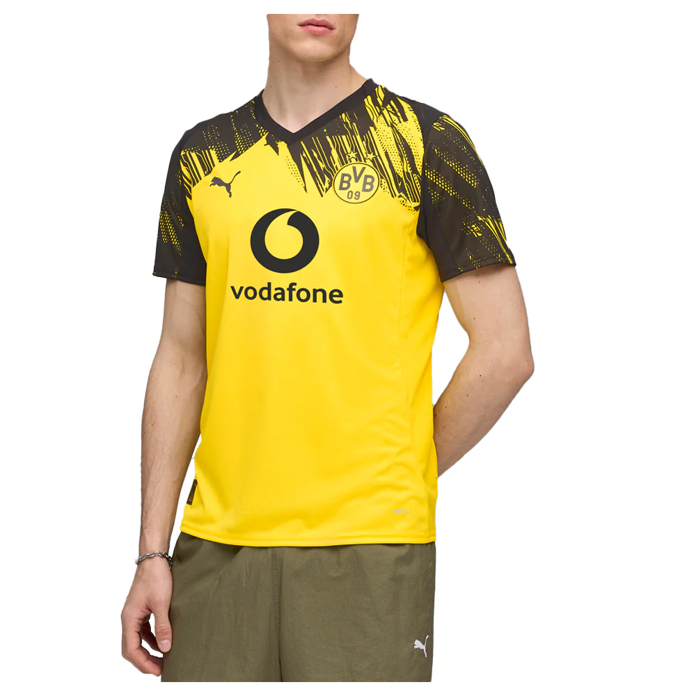 BVB V-Neck Short Sleeve Home Soccer Jersey Replica - Image 3