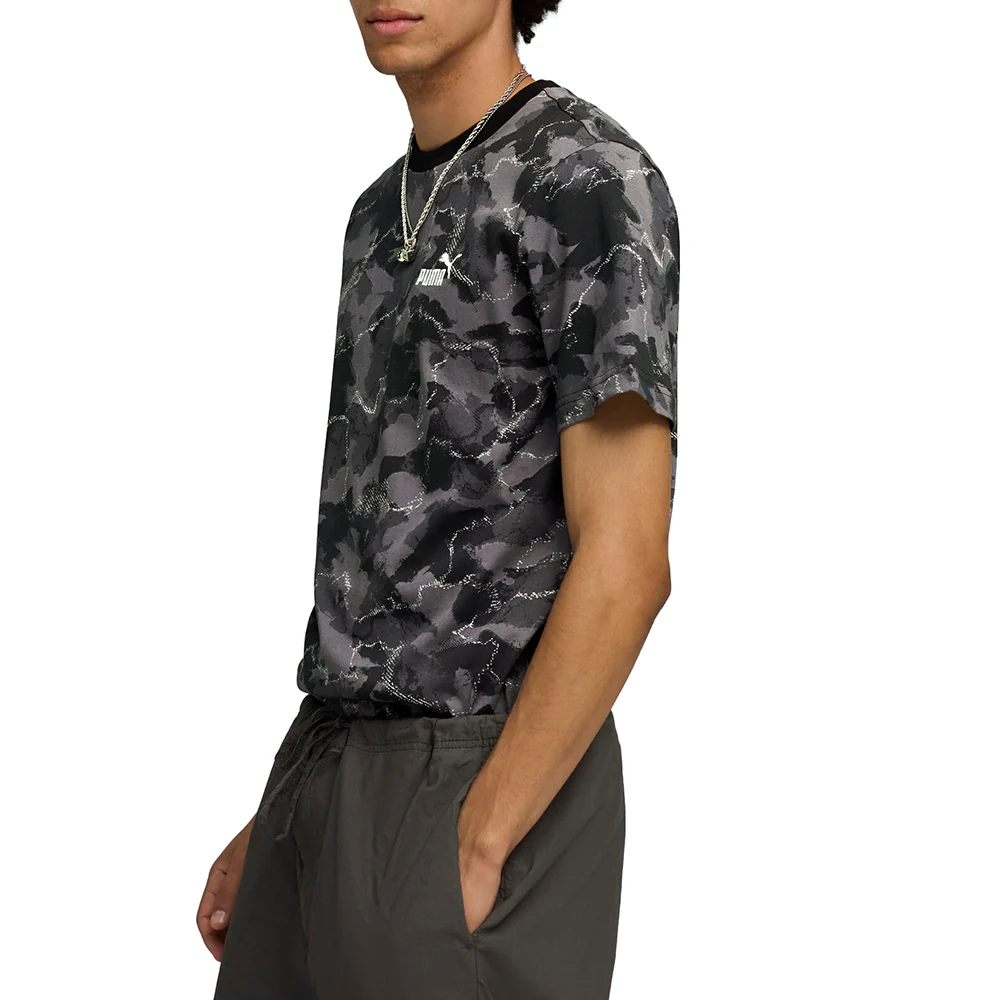 Camo All Over Print Crew Neck Short Sleeve T-Shirt - Image 3