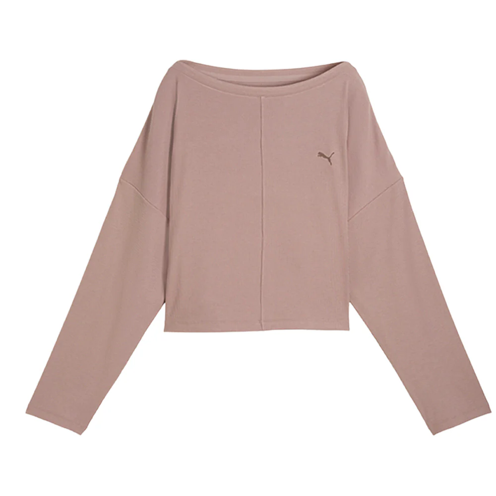 Cloudspun Rib Slouch Crew Neck Long Sleeve Athletic T-Shirt