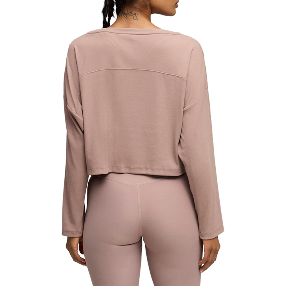 Cloudspun Rib Slouch Crew Neck Long Sleeve Athletic T-Shirt - Image 4