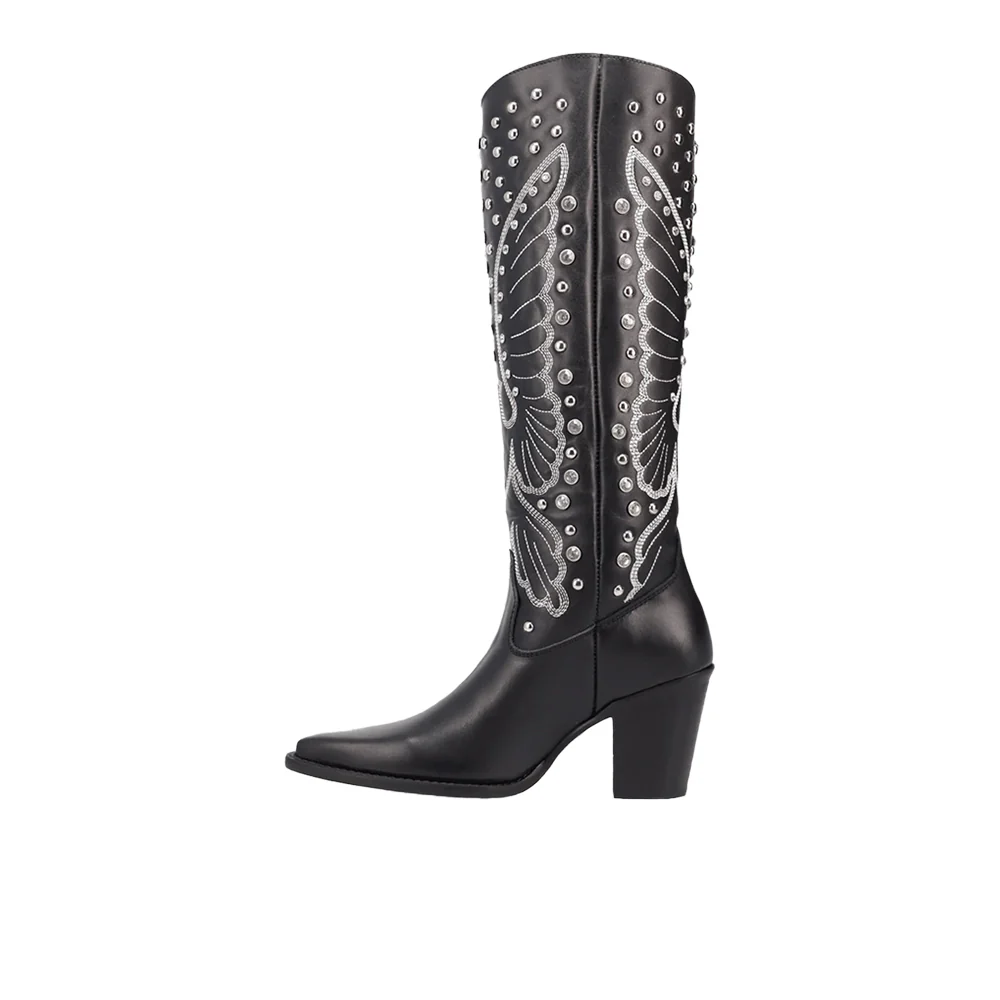 Diamonds Forever Leather Snip Toe Cowboy Boots - Image 3