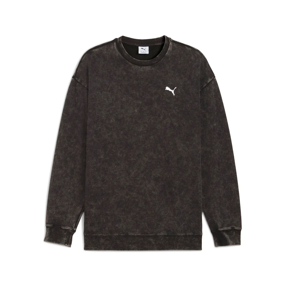 Elevated Essentials Acid Wash Crew Neck Fleece Sweatshirt