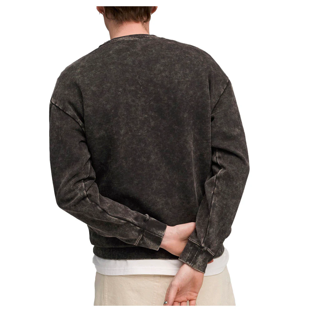 Elevated Essentials Acid Wash Crew Neck Fleece Sweatshirt - Image 4