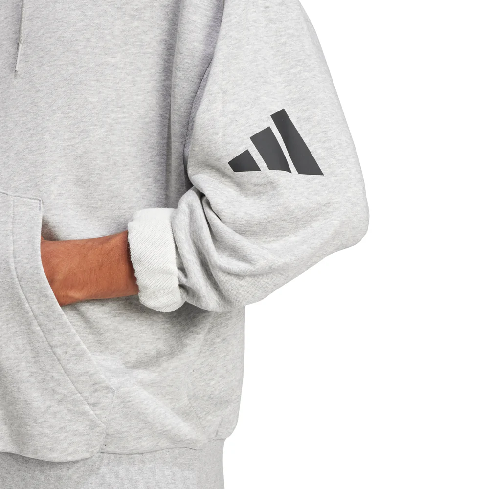 Essentials Loose-Fit 3 Bar Logo French Terry Pullover Hoodie - Image 4