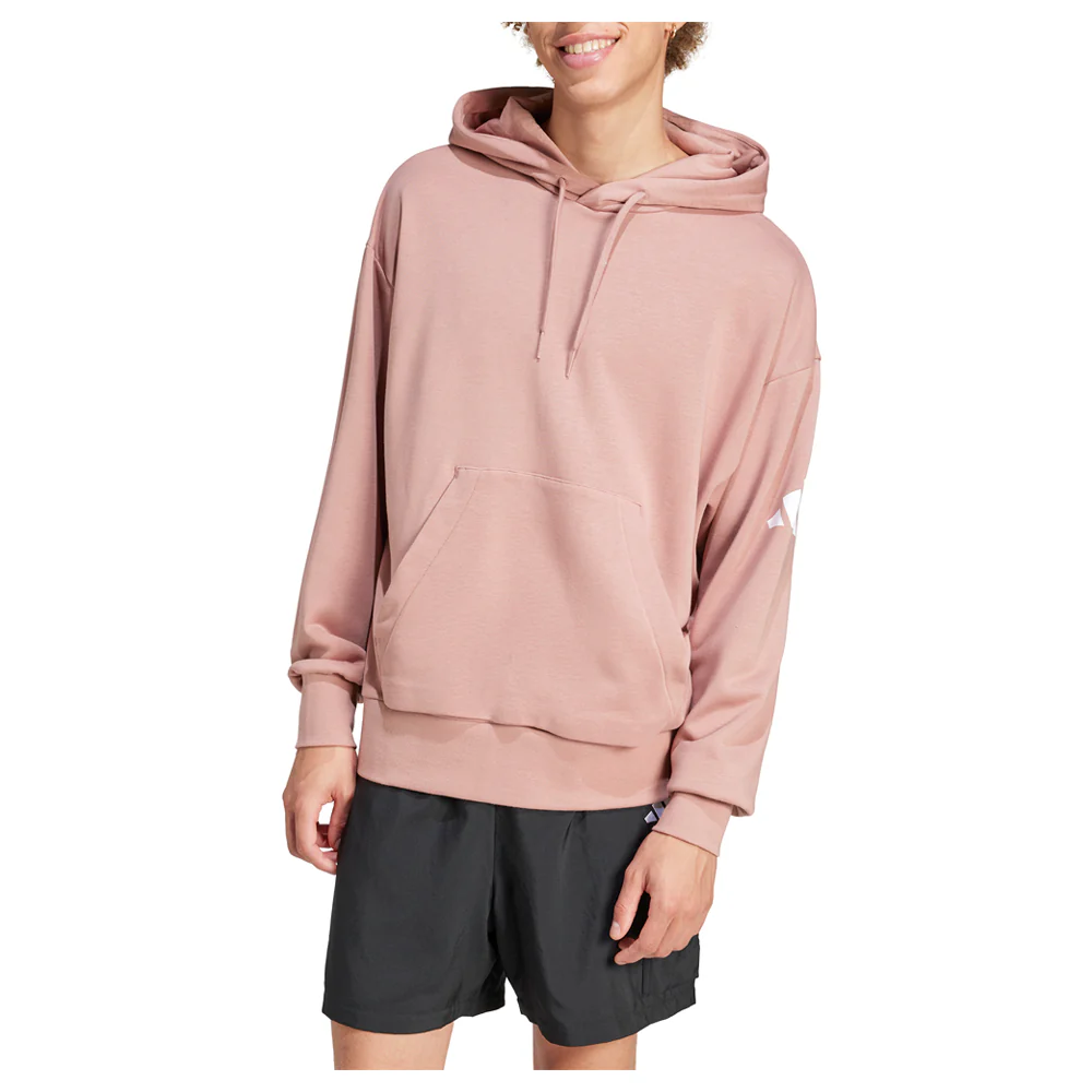 Essentials Loose-Fit 3 Bar Logo French Terry Pullover Hoodie - Image 2