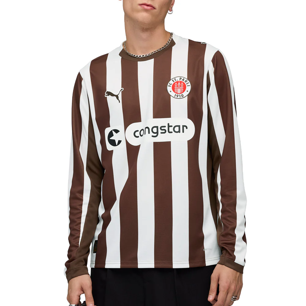 FC St. Pauli 25/26 Crew Neck Long Sleeve Home Soccer Jersey - Image 3