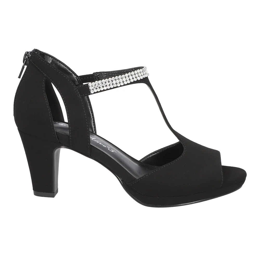 Flash Rhinestone Platform T-Strap Evening Sandals