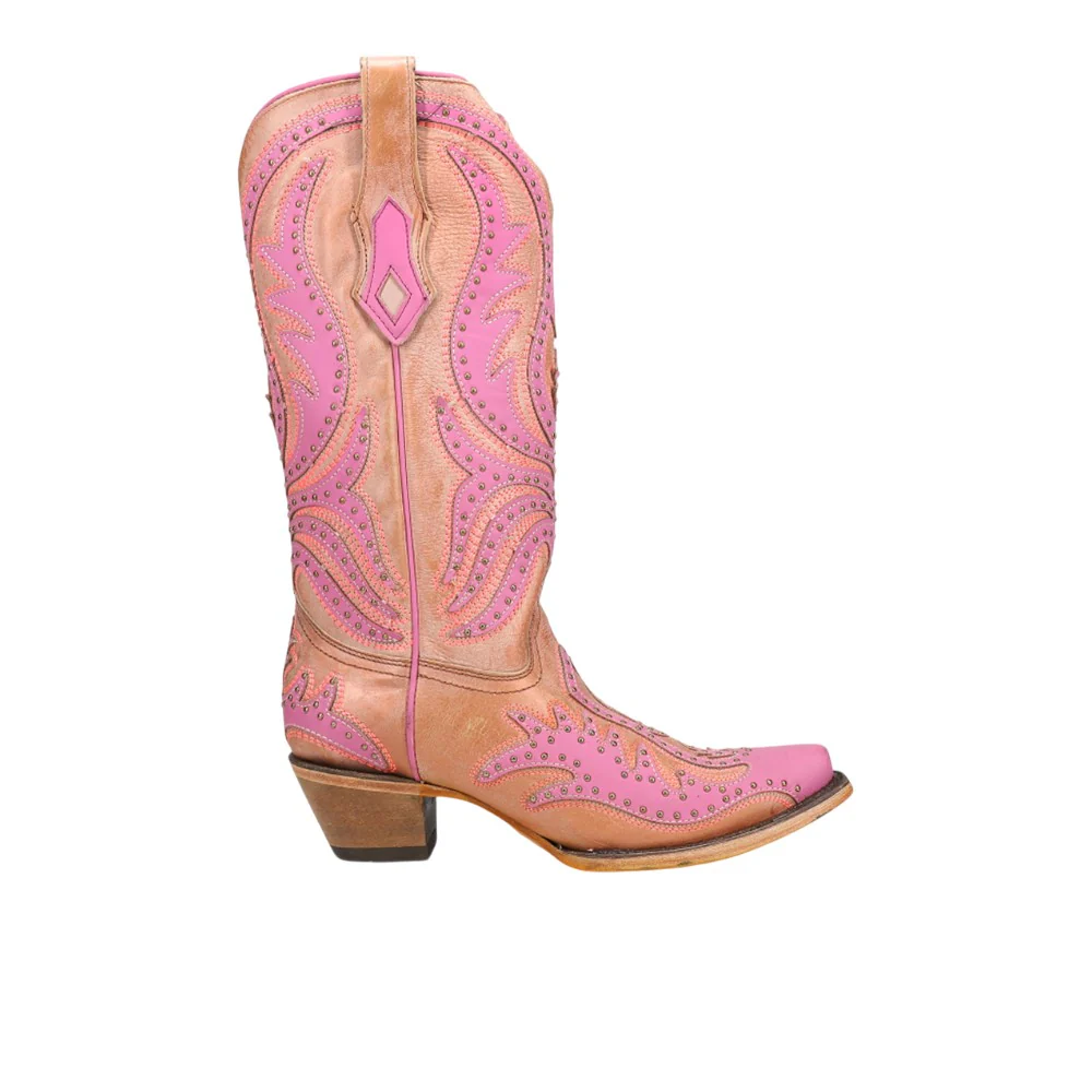 Glow In The Dark Embroidered Snip Toe Pull On Cowboy Boots