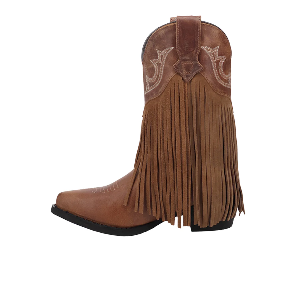 Happy Trails Leather Pointed Toe Pull On Cowboy Boots (Little Kid - Big Kid) - Image 3