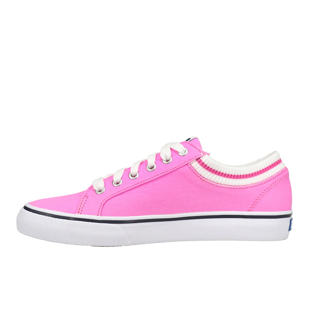 Jump Kick Rib Knit Collar Lace Up Sneakers - Image 3