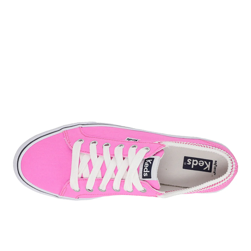 Jump Kick Rib Knit Collar Lace Up Sneakers - Image 4