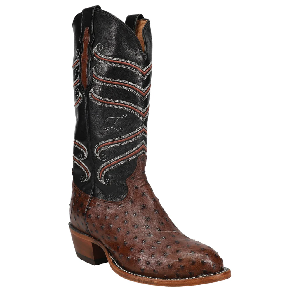Kosse 13 Inch Full Quill Ostrich Round Toe Cowboy Boots - Image 2