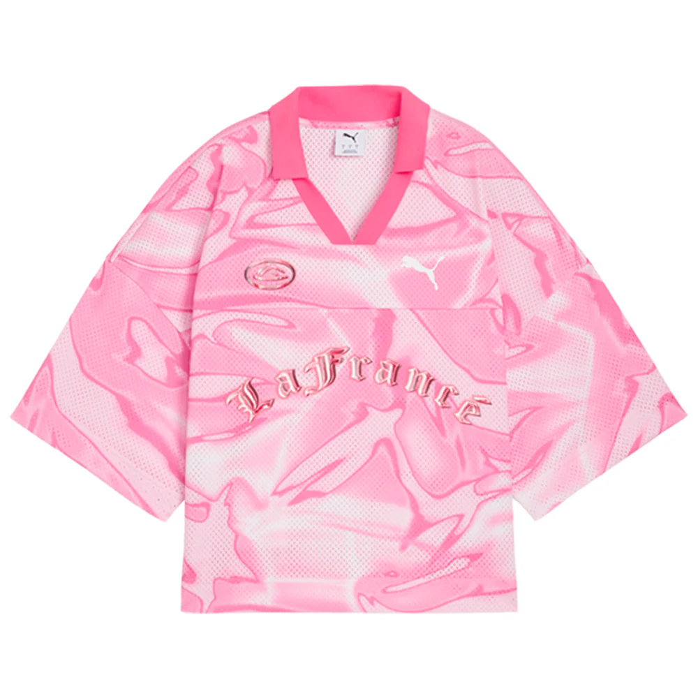 Lafrance Pink Heem Collared Short Sleeve Soccer Jersey