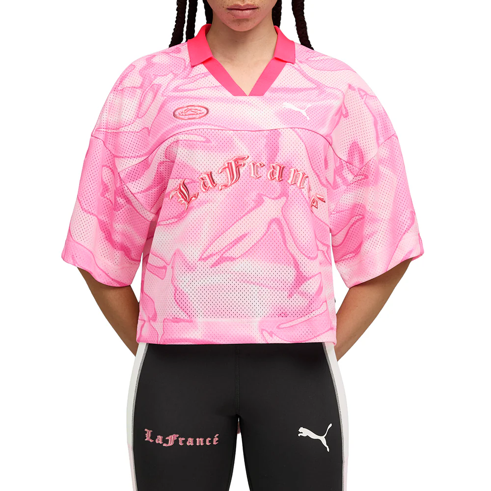 Lafrance Pink Heem Collared Short Sleeve Soccer Jersey - Image 3