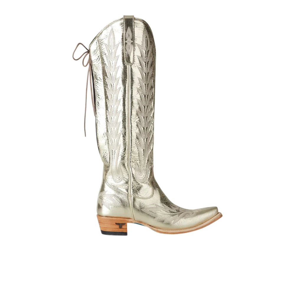 Lexington Knee High Embroidered Metallic Corset Cowboy Boot