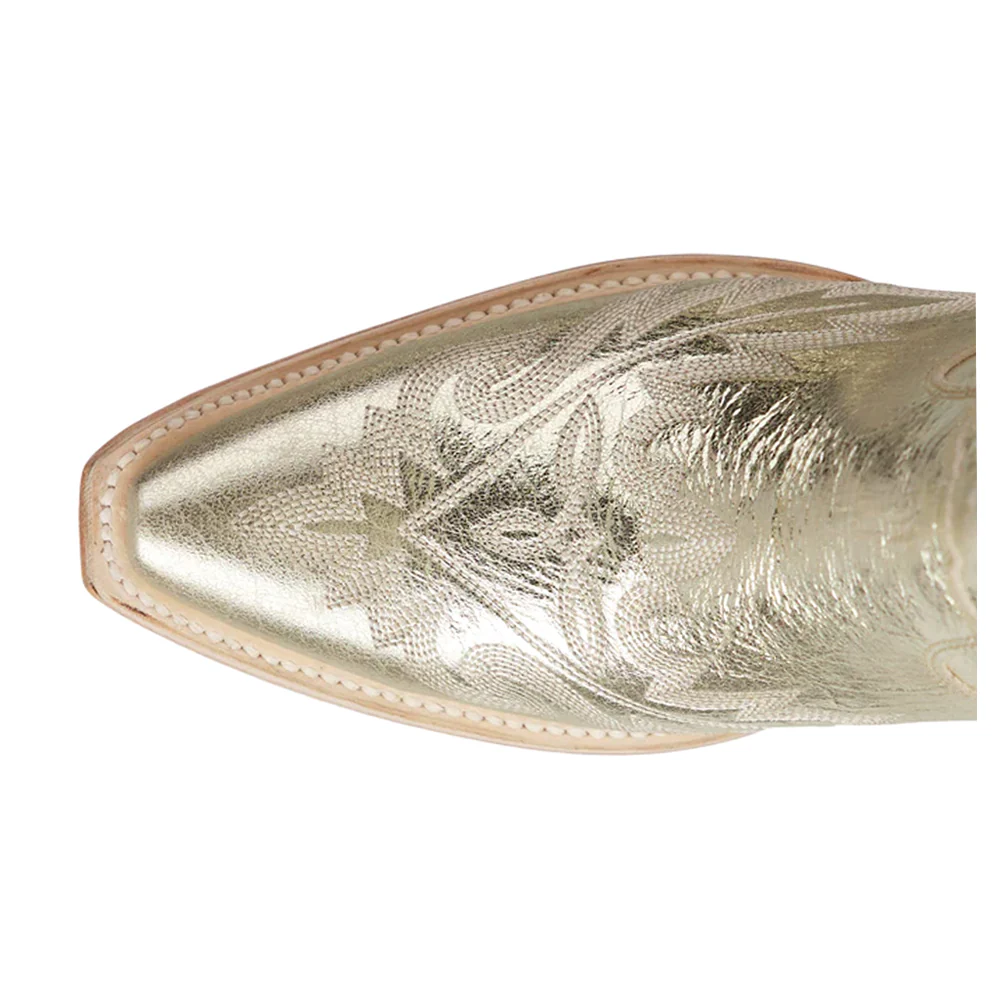 Lexington Knee High Embroidered Metallic Corset Cowboy Boot - Image 4