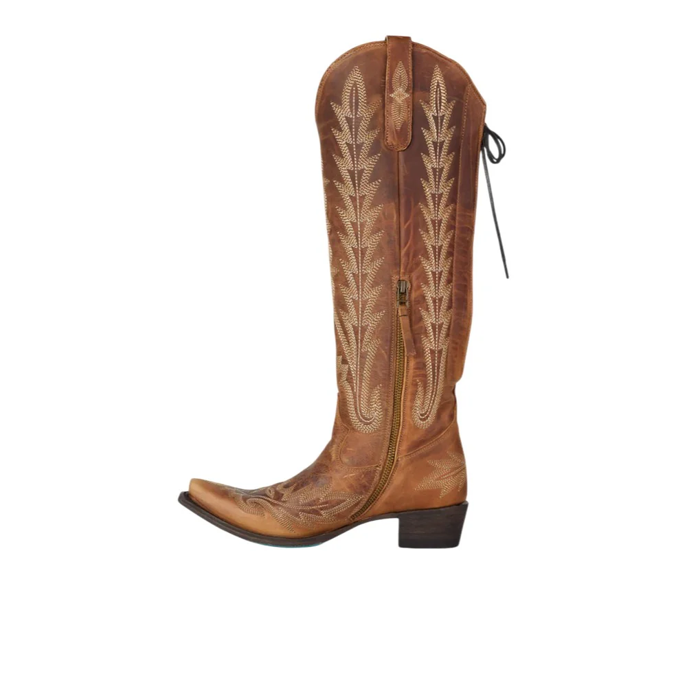 Lexington Knee High Embroidered Corset Cowboy Boots - Image 3