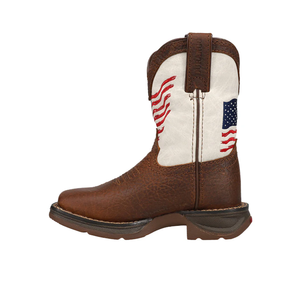 Distressed Flag Patriotic Square Toe Pull On Cowboy Boots (Toddler) - Image 3