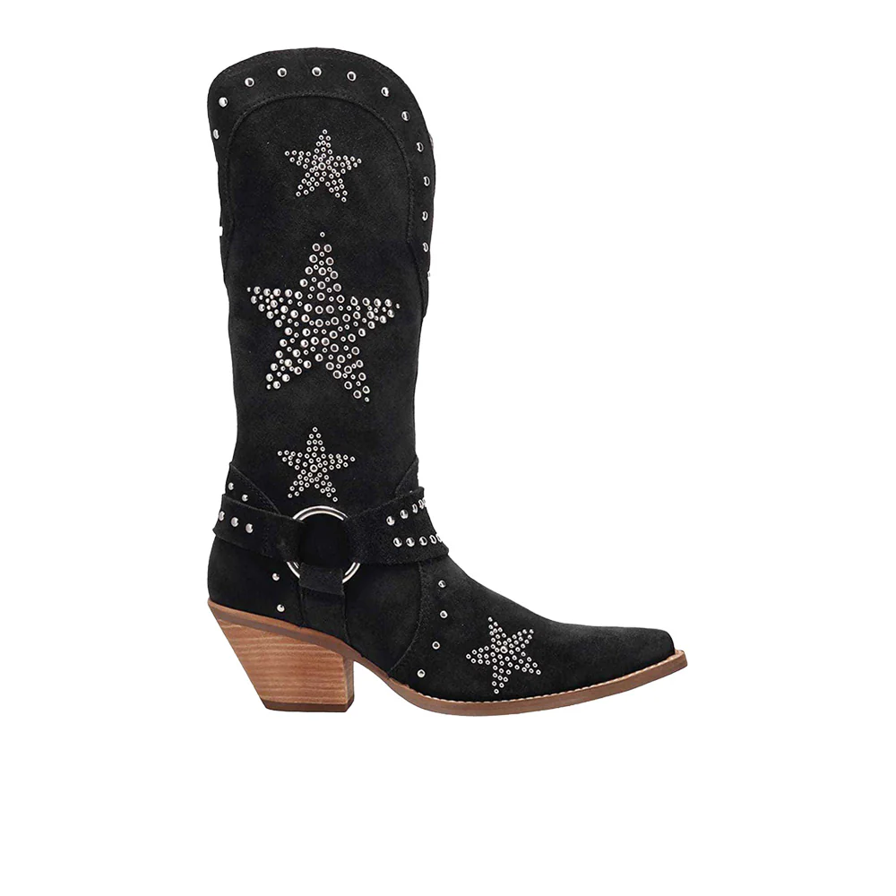 Lucky Stars Suede Leather Snip Toe Cowboy Boots