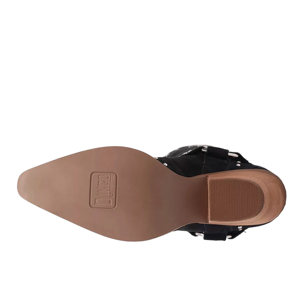 Lucky Stars Suede Leather Snip Toe Cowboy Boots - Image 5