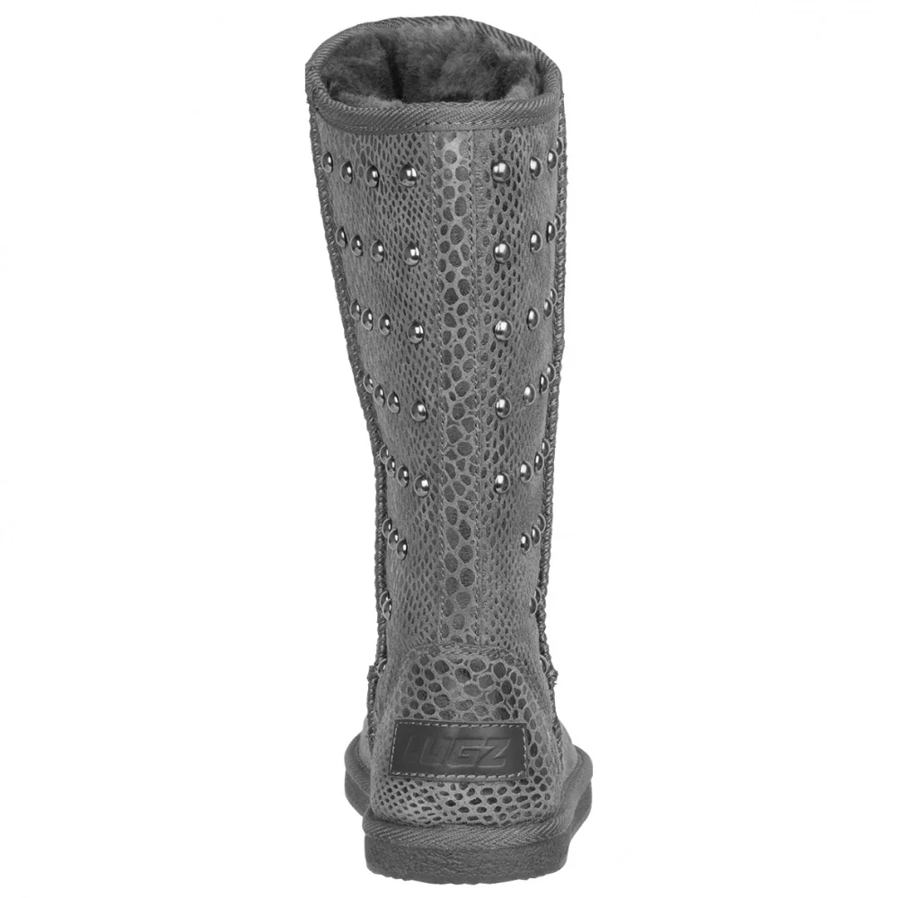 Kimi Snake Studded Round Toe Pull On Boots - Image 3