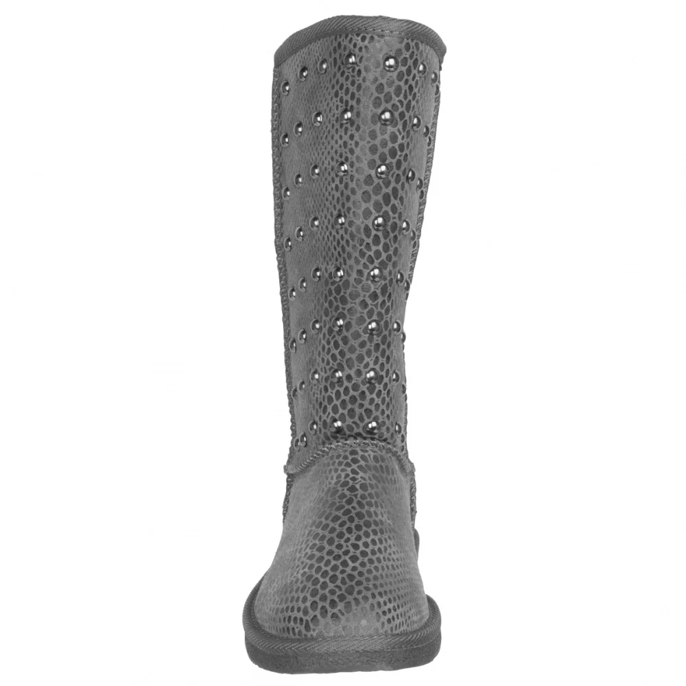 Kimi Snake Studded Round Toe Pull On Boots - Image 5