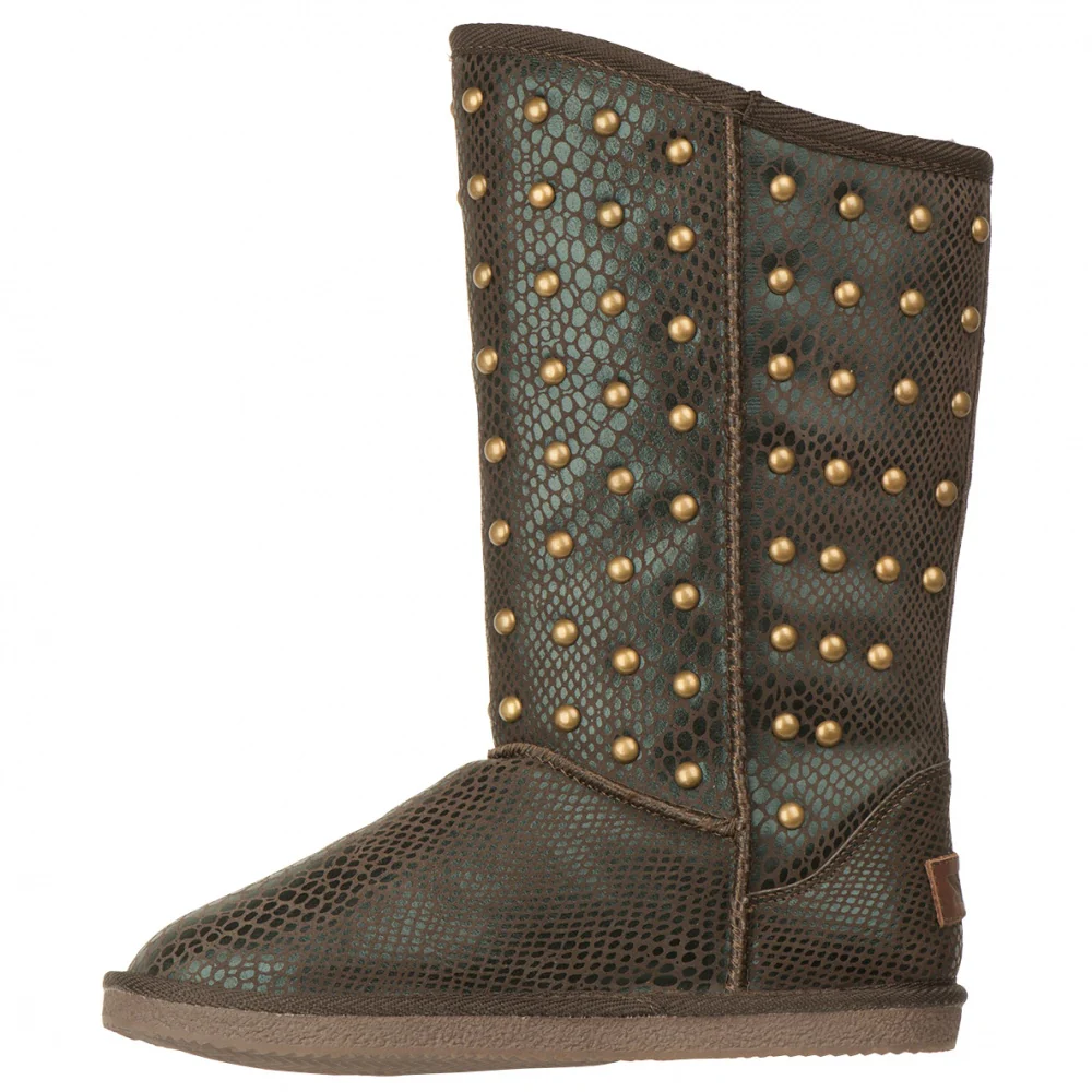 Kimi Snake Studded Round Toe Pull On Boots - Image 4