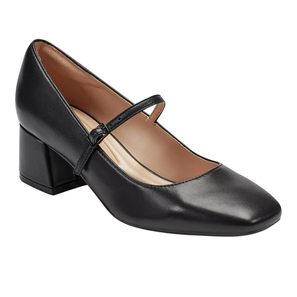Marlay Mary Jane Square Toe Block Heel Pumps - Image 2