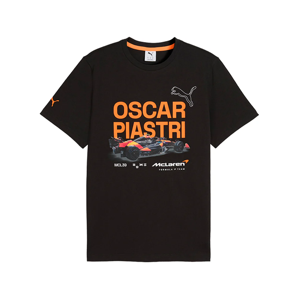 Mclaren Racing Driver Piastri Graphic Crew Neck Short Sleeve T-Shirt