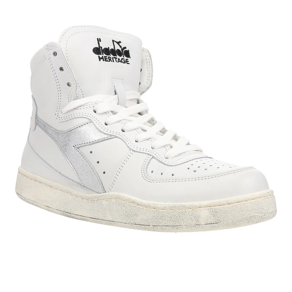 Mi Basket Used Perforated Metallic High Top Sneakers - Image 2