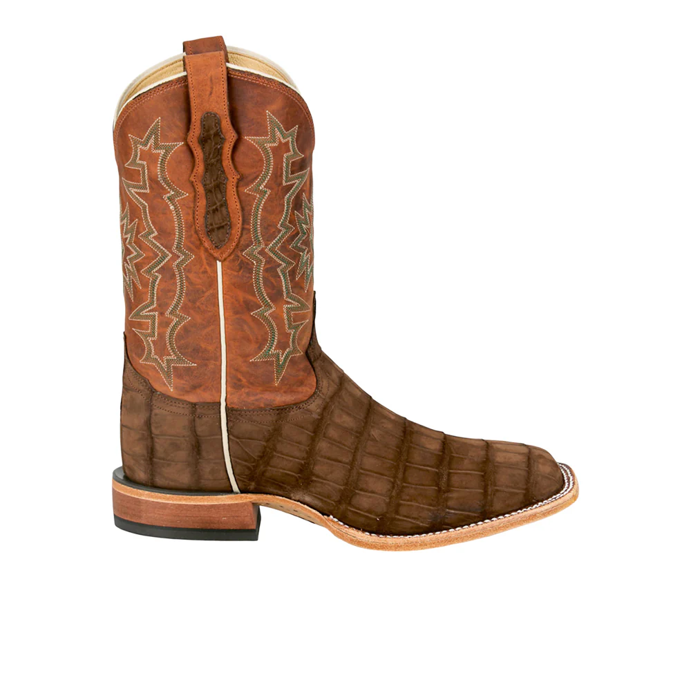 Miguel 11 Inch Sueded American Alligator Square Toe Cowboy Boots