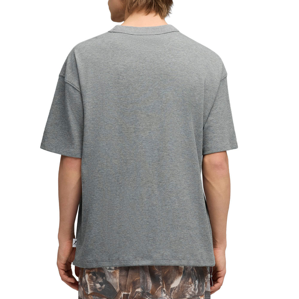 MMQ Waffle Crew Neck Short Sleeve T-Shirt - Image 4