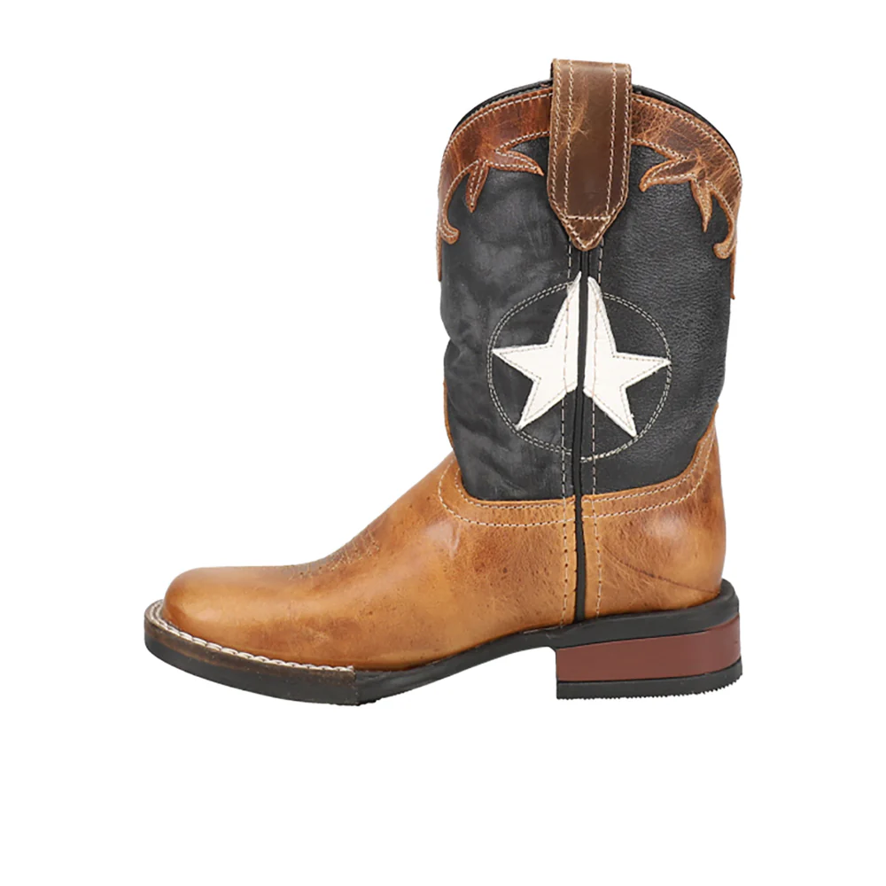 Monterey Star Square Toe Cowboy Boots (Little Kid-Big Kid) - Image 3