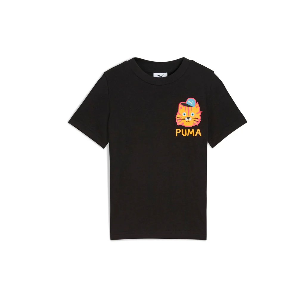Moody Cat Little Graphic Crew Neck Short Sleeve T-Shirt (Youth)
