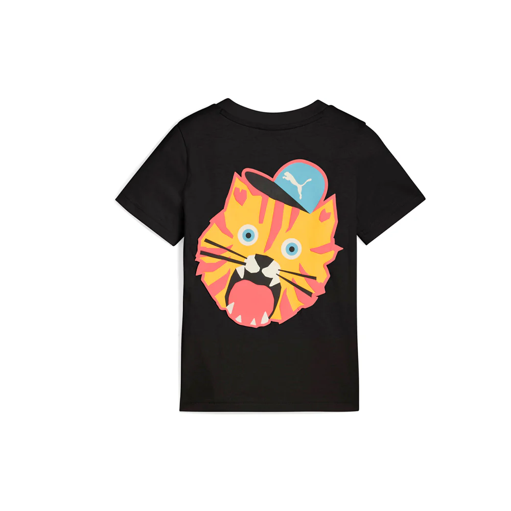 Moody Cat Little Graphic Crew Neck Short Sleeve T-Shirt (Youth) - Image 2