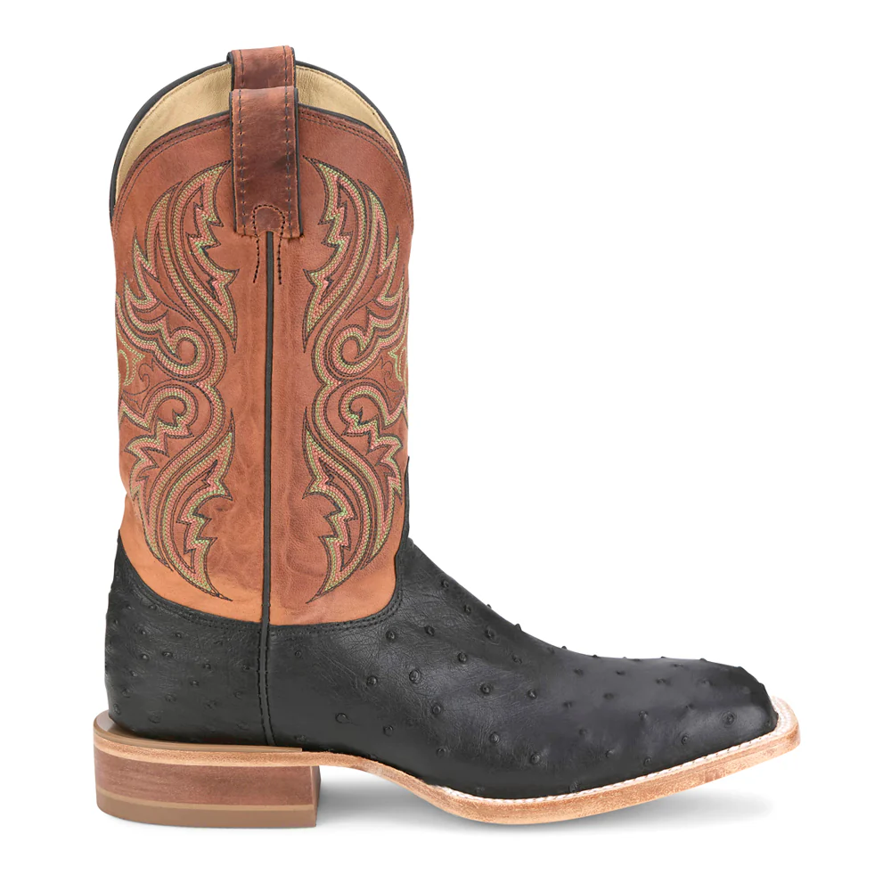 Moseley Full Quill Ostrich Square Toe Pull On Cowboy Boots