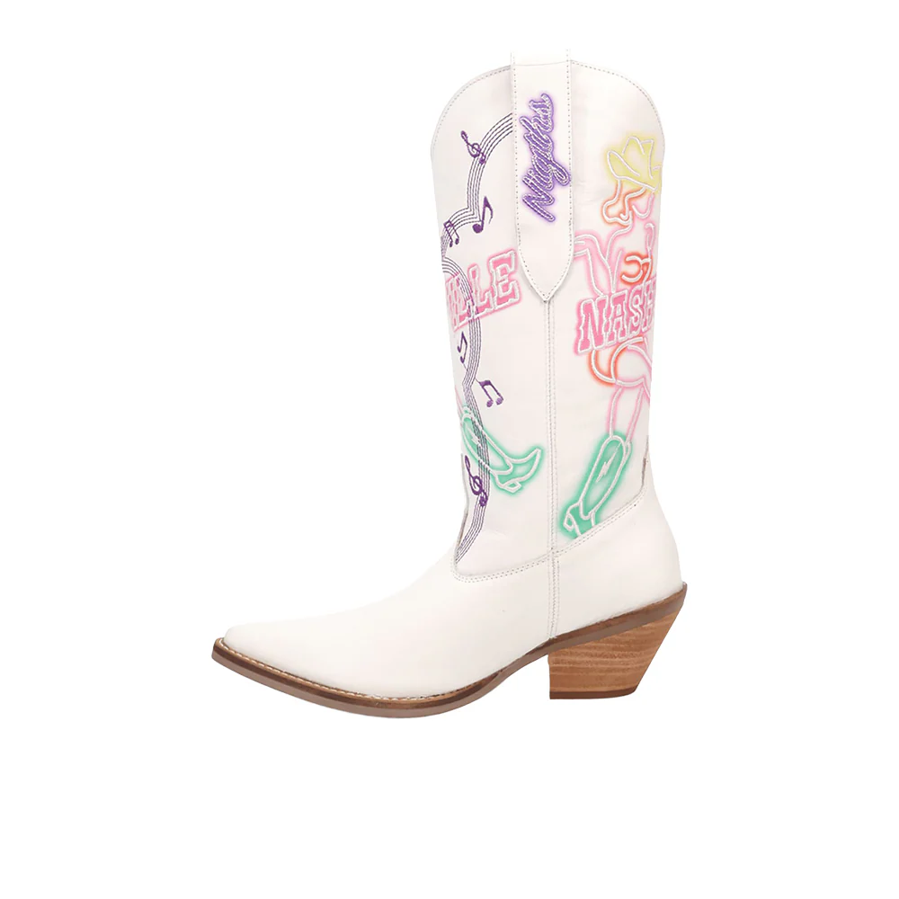 Nashville Nights Embroidered Graphic Snip Toe Pull On Boots - Image 3